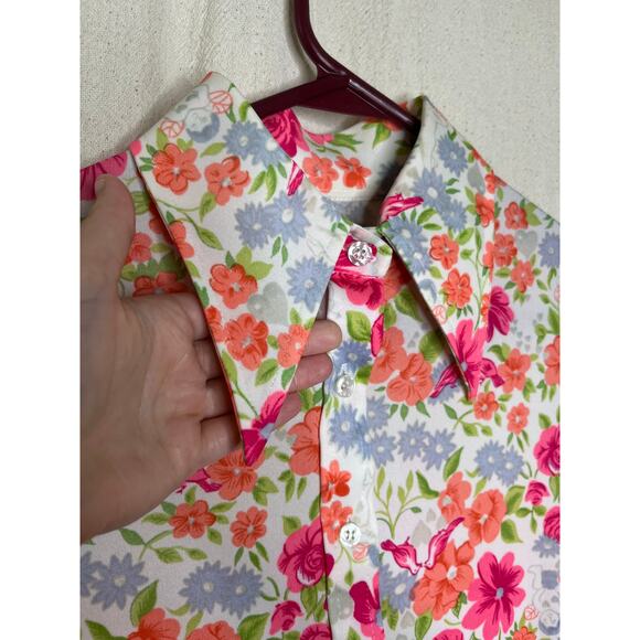 1970s Love Birds Floral Saturday Night Fever Disco Maximalist Dagger Shirt S - Picture 3 of 4